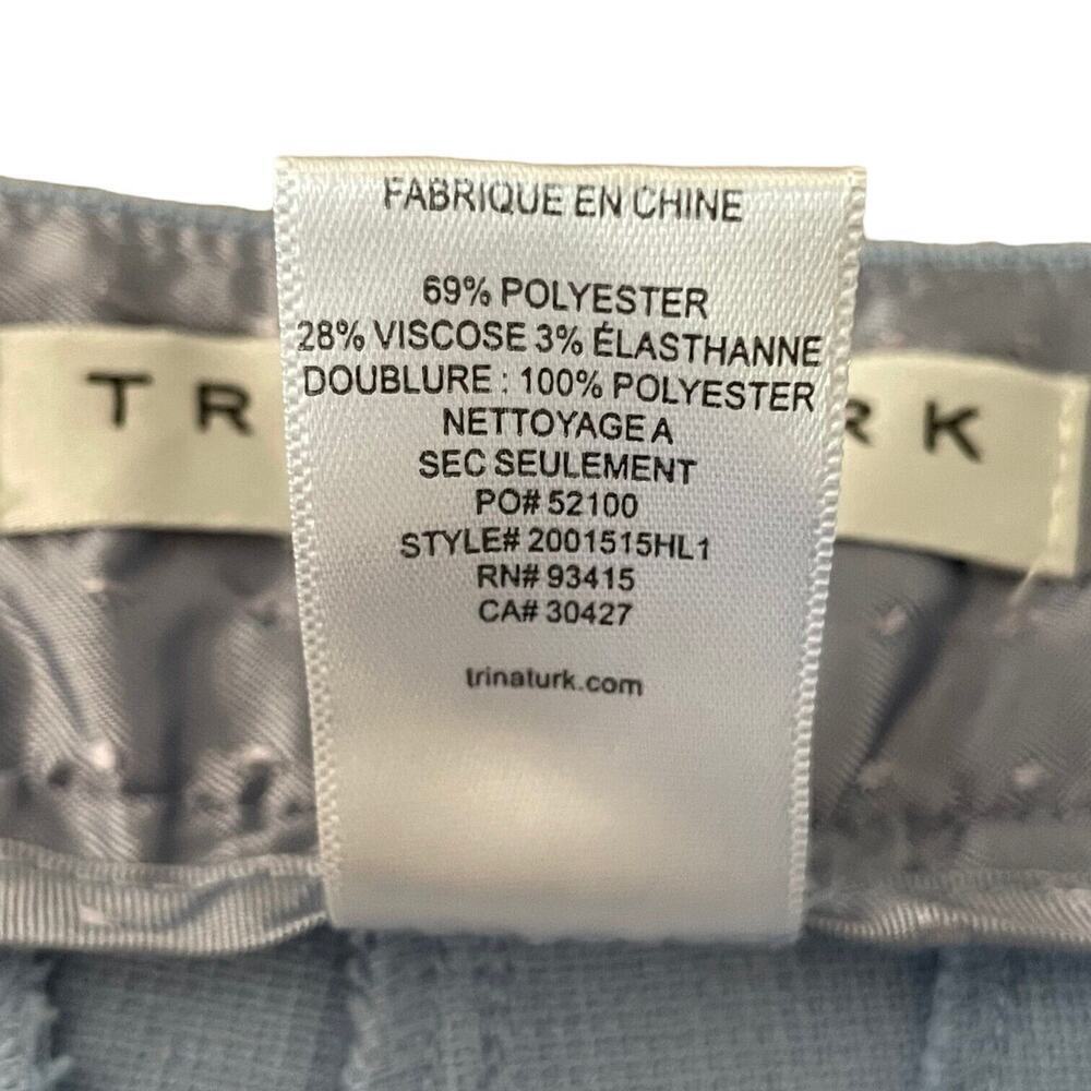 Trina Turk Sky Blue Banshee High Rise Cuffed Straight Leg Dress Pants Size 4 - Picture 5 of 6